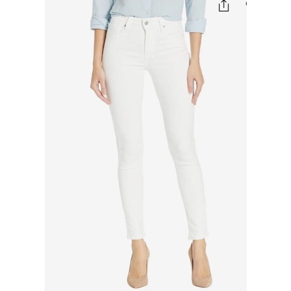 LEVIs 721 Women's High Rise Skinny Jeans Stretch Cotton White Size 12 31x30
